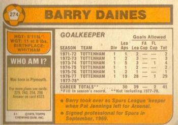 1978-79 Topps #274 Barry Daines Back