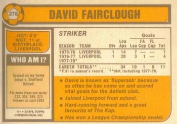 1978-79 Topps #278 David Fairclough Back
