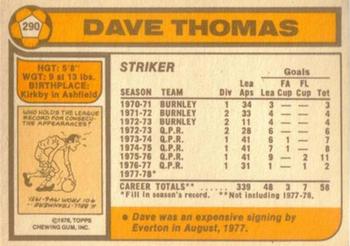 1978-79 Topps #290 Dave Thomas Back