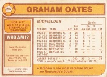1978-79 Topps #297 Graham Oates Back