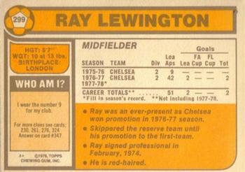 1978-79 Topps #299 Ray Lewington Back