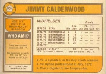 1978-79 Topps #334 Jim Calderwood Back