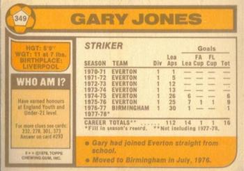 1978-79 Topps #349 Gary Jones Back