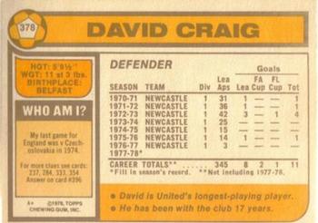 1978-79 Topps #378 David Craig Back