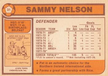 1978-79 Topps #31 Sammy Nelson Back