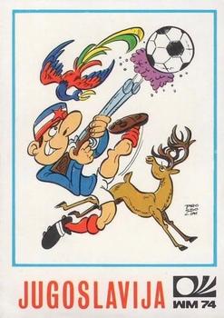 1974 Panini FIFA World Cup Munich Stickers #183 Iugoslavia Caricature Front