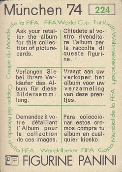 1974 Panini FIFA World Cup Munich Stickers #224 Atilio Ancheta Back