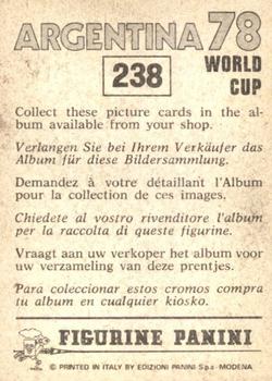 1978 Panini FIFA World Cup Argentina Stickers #238 Thomas Sjoberg Back