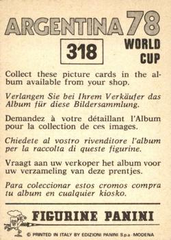 1978 Panini FIFA World Cup Argentina Stickers #318 Martin Buchan Back