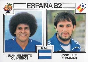1982 Panini FIFA World Cup Spain Stickers #223 Juan Gilberto Quinteros / Jose Luis Rugamas Front