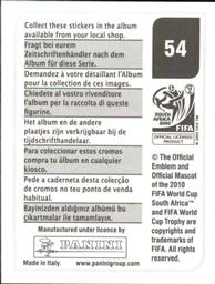 2010 Panini FIFA World Cup Stickers (Black Back) #54 Jose Jonny Magallon Back