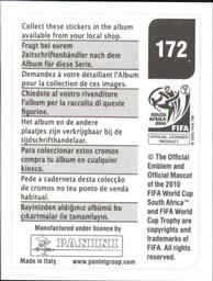 2010 Panini FIFA World Cup Stickers (Black Back) #172 Georgios Seitaridis Back
