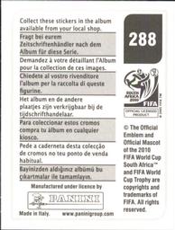 2010 Panini FIFA World Cup Stickers (Black Back) #288 Jason Culina Back