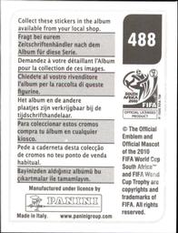 2010 Panini FIFA World Cup Stickers (Black Back) #488 Julio Cesar Back