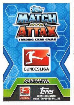 2014-15 Topps Match Attax Bundesliga #403 Fortuna Dusseldorf Clubkarte Back