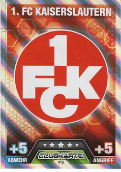 2014-15 Topps Match Attax Bundesliga #418 1. FC Kaiserslautern Clubkarte Front