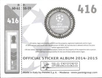 2014-15 Panini UEFA Champions League Stickers #416 Mattia Destro Back