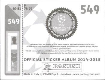 2014-15 Panini UEFA Champions League Stickers #549 Zeljko Filipovic Back
