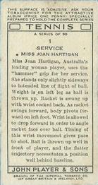 1936 Player's Tennis #1 Miss Joan Hartigan Back