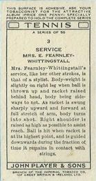 1936 Player's Tennis #3 Mrs. E. Fearnley-Whittingstall Back