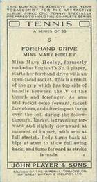 1936 Player's Tennis #6 Miss Mary Heeley Back