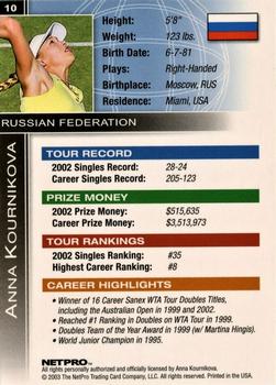 2003 NetPro International Series #10 Anna Kournikova Back