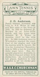 1928 Churchman's Lawn Tennis #2 James Anderson Back