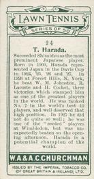 1928 Churchman's Lawn Tennis #24 T. Harada Back