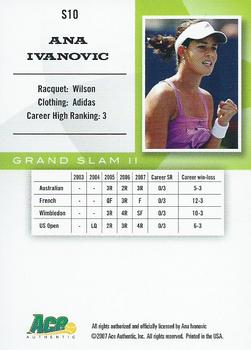 2008 Ace Authentic Grand Slam II #S10 Ana Ivanovic Back
