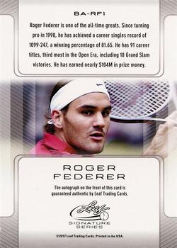 2017 Leaf Signature Series #BA-RF1 Roger Federer Back