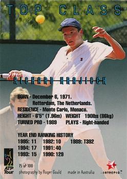 1996 Intrepid Blitz ATP #15 Richard Krajicek Back