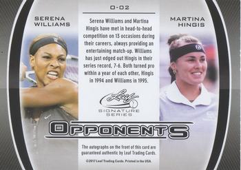 2017 Leaf Signature Series - Dual Autographs Opponents Green #O-02 Serena Williams / Martina Hingis Back