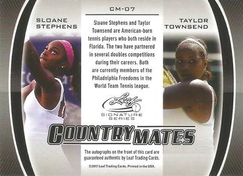 2017 Leaf Signature Series - Dual Autographs Countrymates #CM-07 Sloane Stephens / Taylor Townsend Back