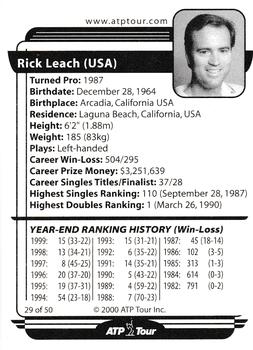 2000 ATP Tour Player #29 Rick Leach Back