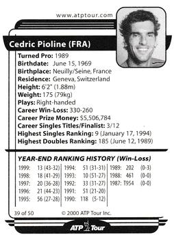 2000 ATP Tour Player #39 Cedric Pioline Back
