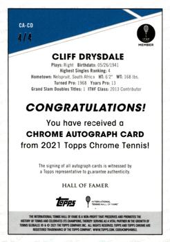 2021 Topps Chrome - Chrome Autographs B&W Mini-Diamond #CA-CD Cliff Drysdale Back