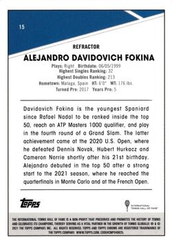 2021 Topps Chrome - Refractor #15 Alejandro Davidovich Fokina Back