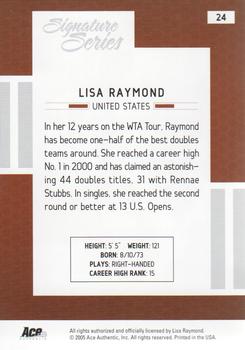 2005 Ace Authentic Signature Series #24 Lisa Raymond Back