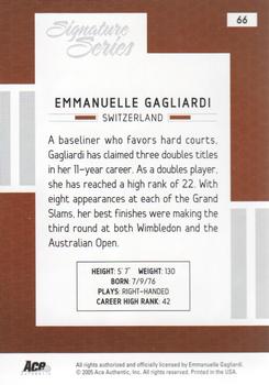 2005 Ace Authentic Signature Series #66 Emmanuelle Gagliardi Back