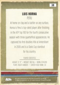 2006 Ace Authentic Heroes & Legends #38 Luis Horna Back