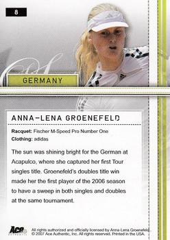 2007 Ace Authentic Straight Sets #8 Anna-Lena Groenefeld Back