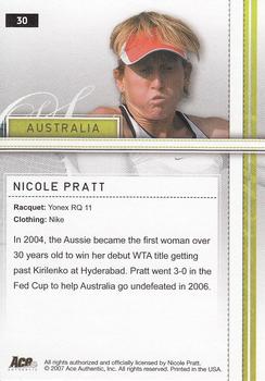 2007 Ace Authentic Straight Sets #30 Nicole Pratt Back