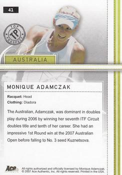 2007 Ace Authentic Straight Sets #41 Monique Adamczak Back