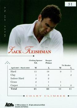 2008 Ace Authentic Match Point #31 Zack Fleishman Back