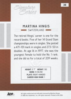 2005 Ace Authentic Signature Series - Autograph #38 Martina Hingis Back