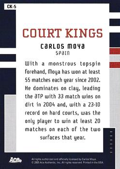 2005 Ace Authentic Signature Series - Court Kings #CK-5 Carlos Moya Back