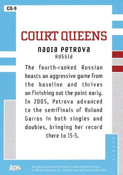 2005 Ace Authentic Signature Series - Court Queens #CQ-9 Nadia Petrova Back