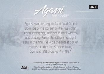 2006 Ace Authentic Grand Slam - Agassi Anthology #AG-8 Andre Agassi Back