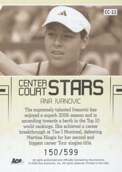 2006 Ace Authentic Grand Slam - Center Court Stars #CC-11 Ana Ivanovic Back