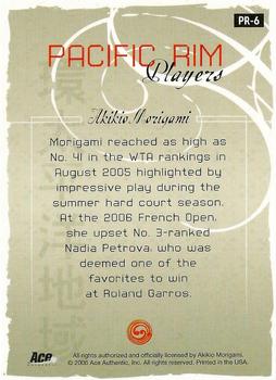 2006 Ace Authentic Grand Slam - Pacific Rim Players Autographs #PR-6 Akiko Morigami Back